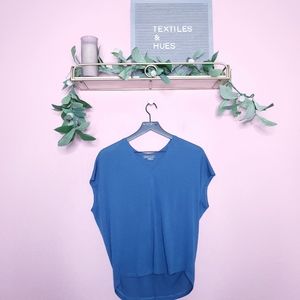 Vince Short Sleeve V-neckline High Low Boxy Top